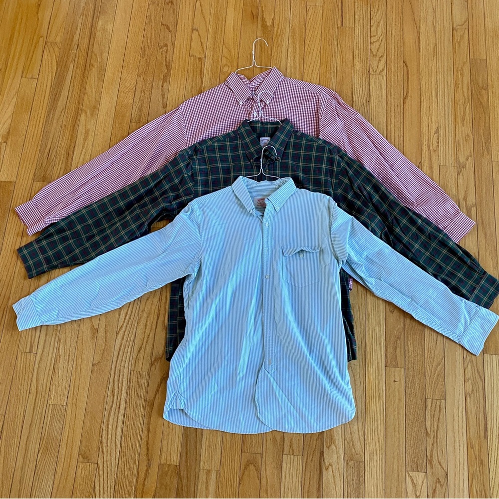 3 Brooks Brothers Large Shirt Bundle business casual button up